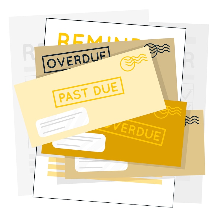 Free Vector overdue bills concept illustration