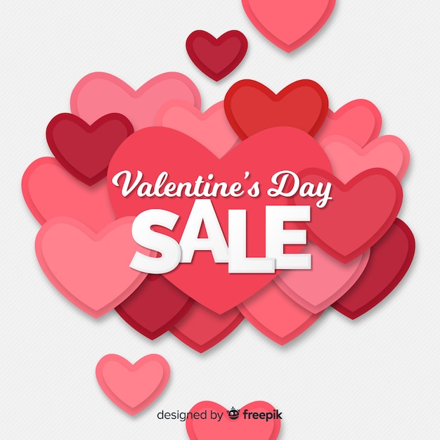 Free vector overloped valentine sale background