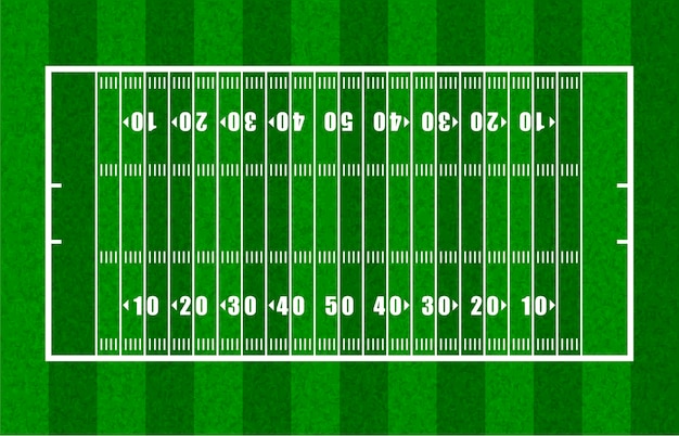 Обзор поля для американского футбола с линиями дворов
