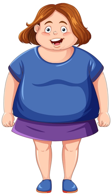 Free vector overweight girl cartoon character