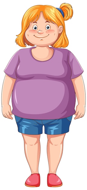 Overweight girl cartoon character