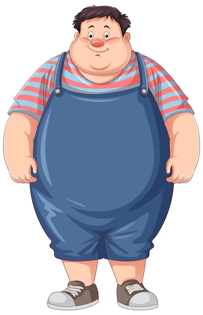 Overweight man cartoon character