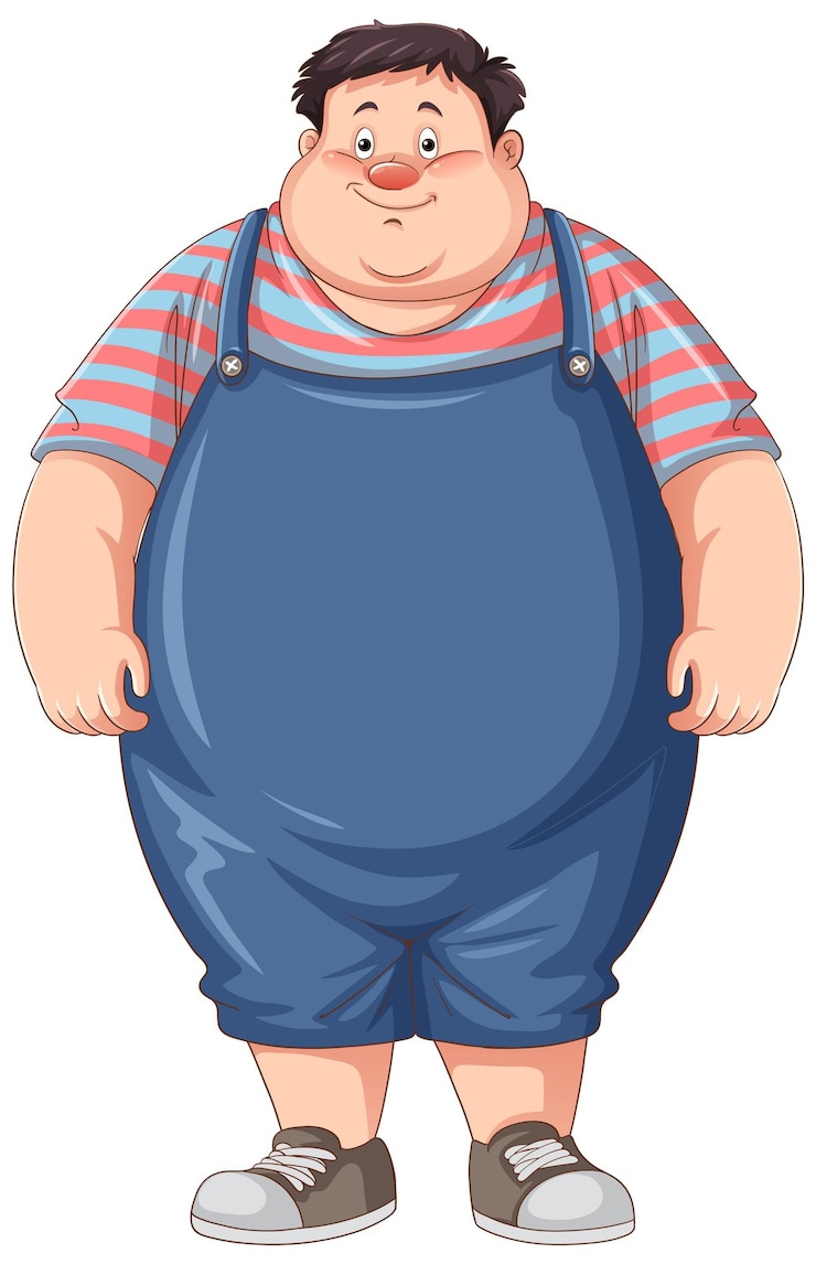 無料Vector 太りすぎの男性の漫画のキャラクター