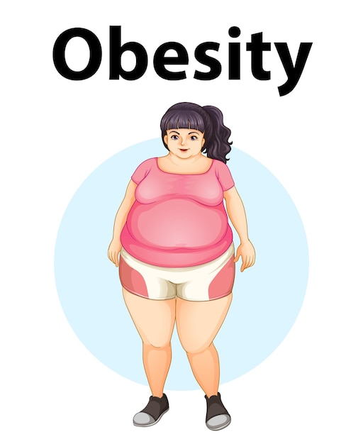 Free vector overweight woman struggling with health issues