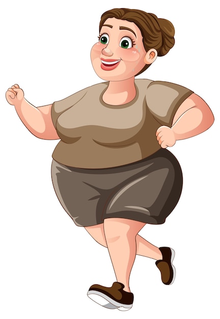 Free vector overweight woman in workout outfit