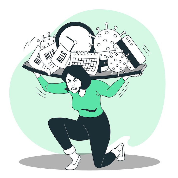 Free Vector overwhelmed concept illustration