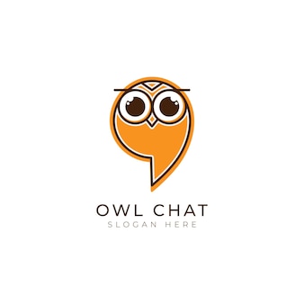 Owl chat logo template design inspiration