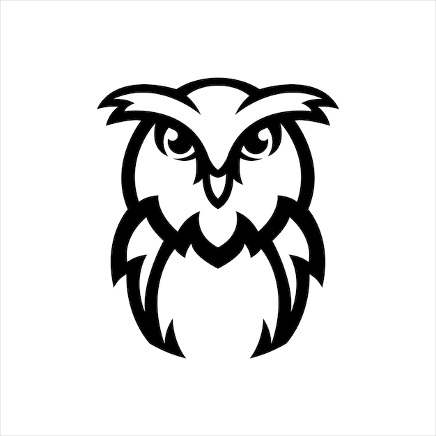 Owl simple mascot logo design