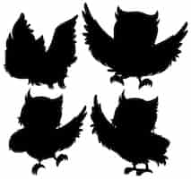Free vector owl with its silhouette