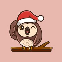 無料ベクター owls are celebrating christmas