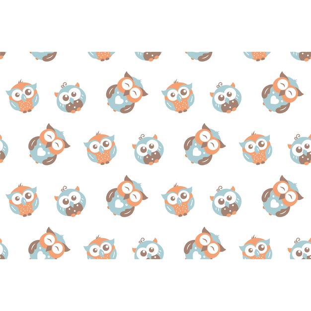 Owls pattern background