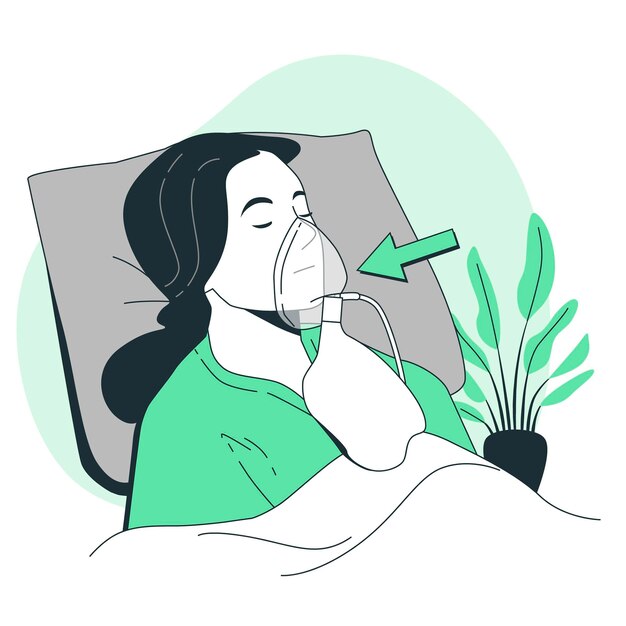 Oxygen mask concept illustration