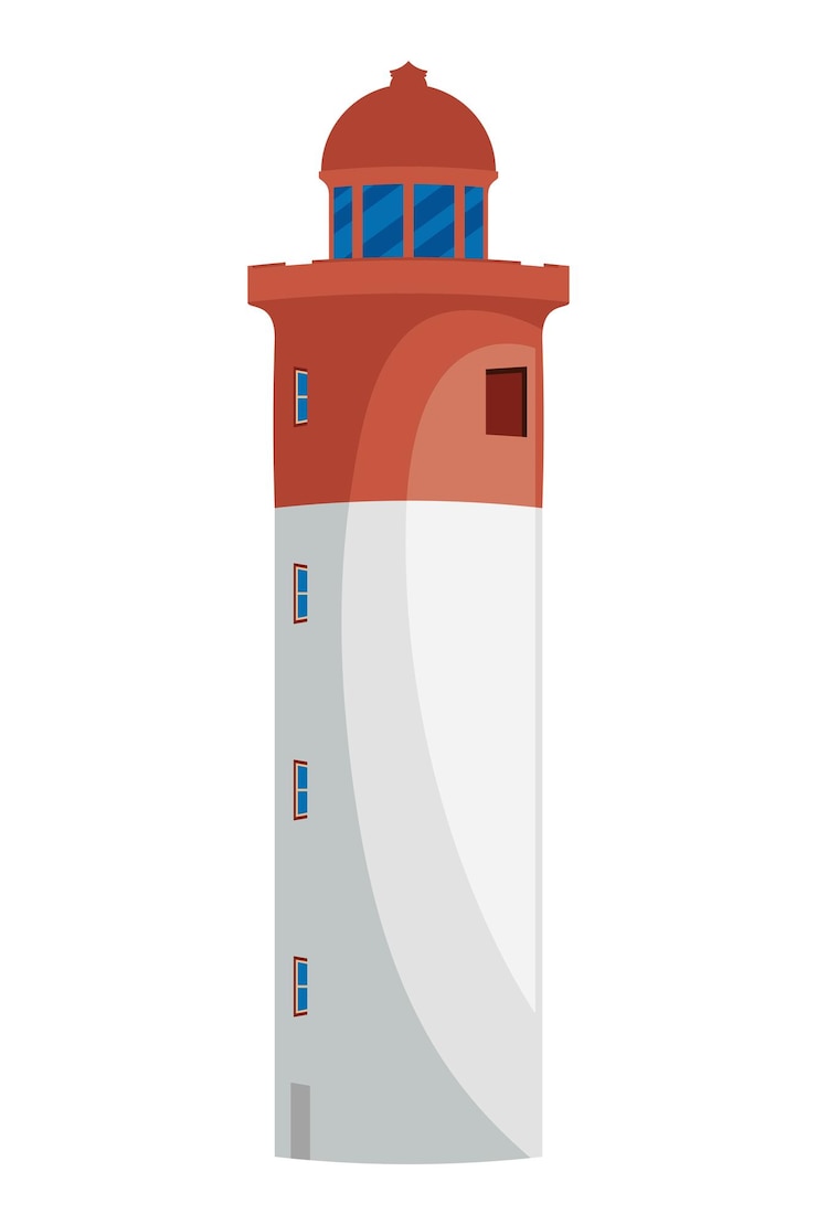 Free Vector oyster box hotel lighthouse