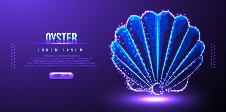 Free Vector oyster low poly wireframe mesh