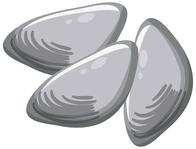 Free vector oysters or clams in cartoon style on white