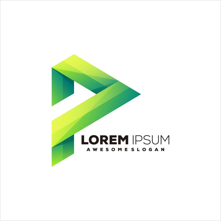 Free Vector p initial geometric gradient logo design