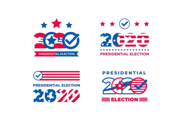 Pack of 2020 presidential election in usa logos