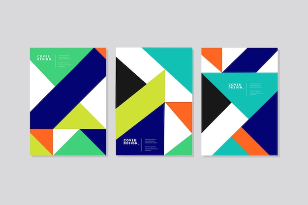 Free vector pack of abstract colorful covers