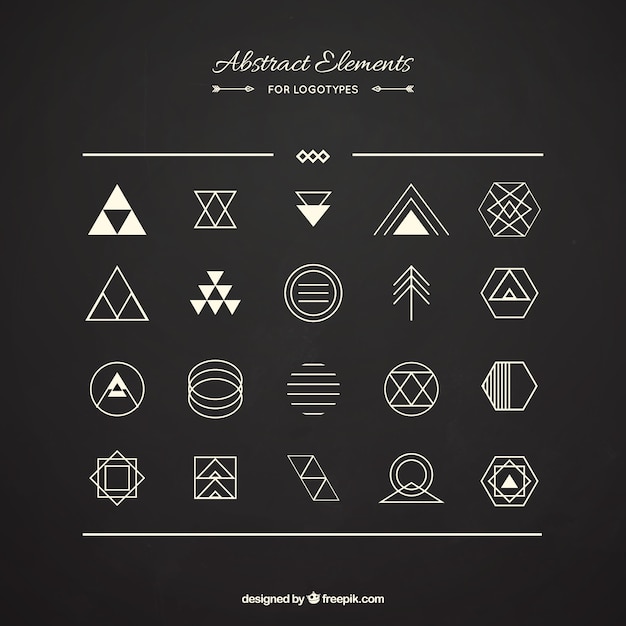 Free vector pack of abstract elements for logotypes