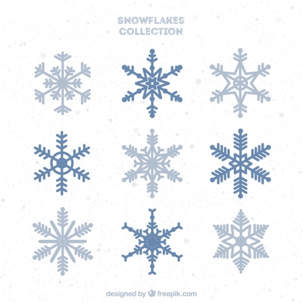 Free vector pack of abstract snowflakes