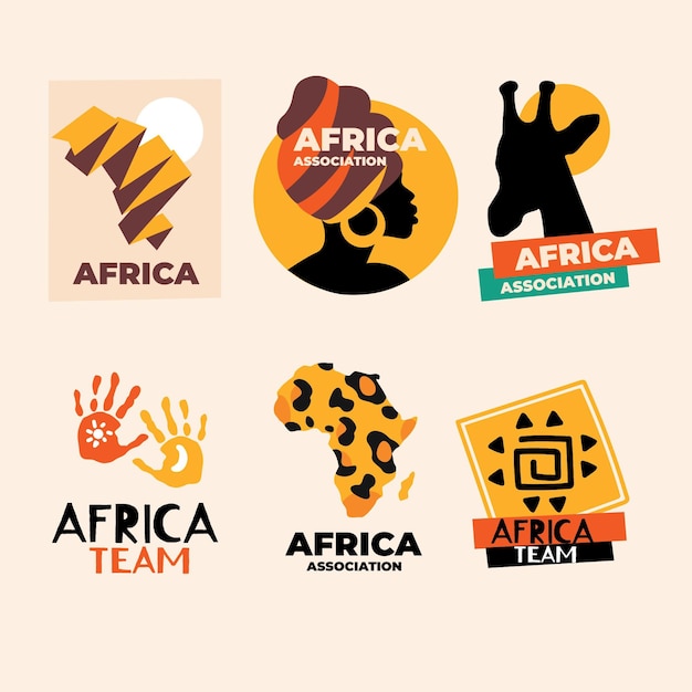 Confezione di modelli di logo africano Vettore gratuito