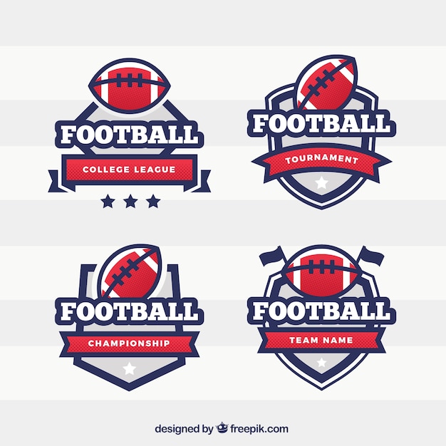 Free vector pack of american football shield badges