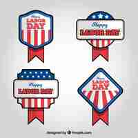 Free vector pack of american labor day badges