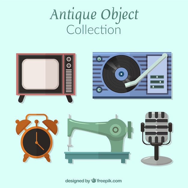 Free vector pack of ancient artifacts in flat design