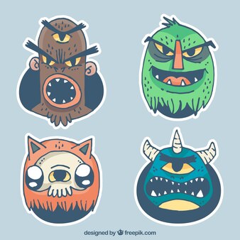 Pack of angry monster characters