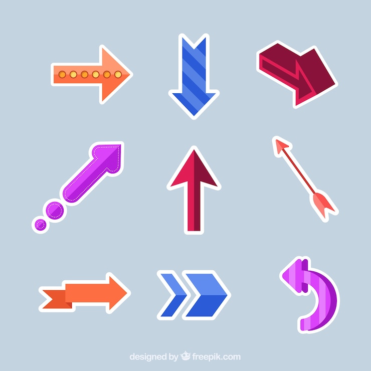 Free Vector pack of arrows in flat design