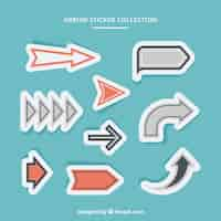 Free vector pack of arrows stickers