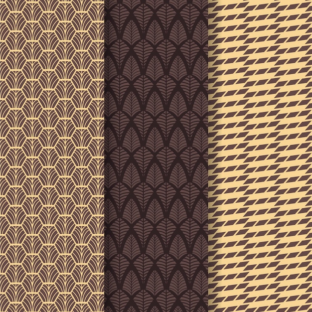 Free vector pack of art deco seamless pattern