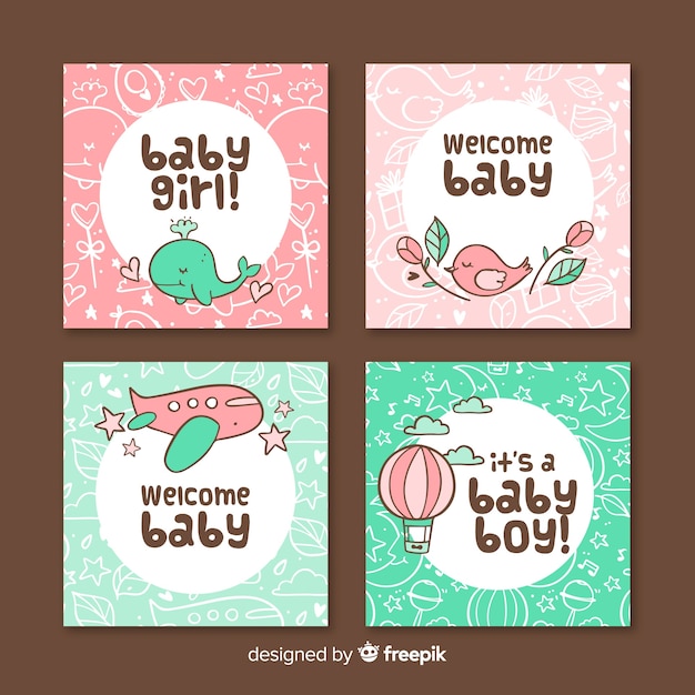 Pack of baby shower cards