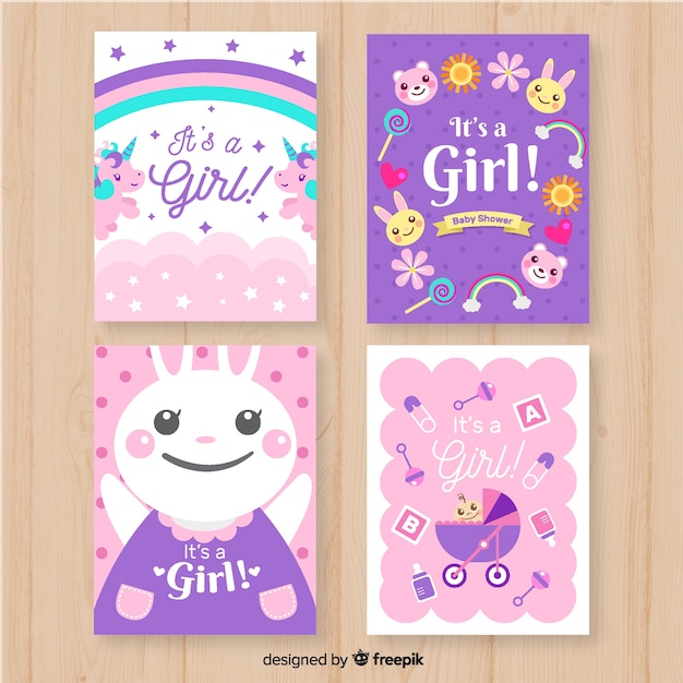 Pack of baby shower cards