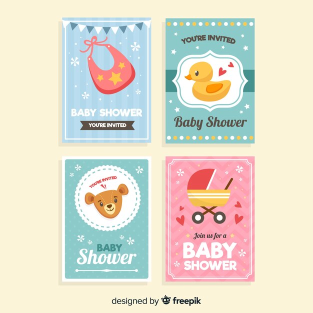 Pack of baby shower cards