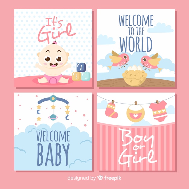 Pack of baby shower cards