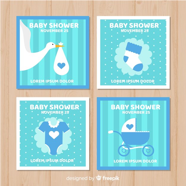 Pack of baby shower cards