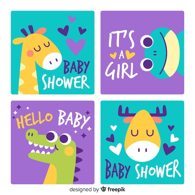 Pack of baby shower cards