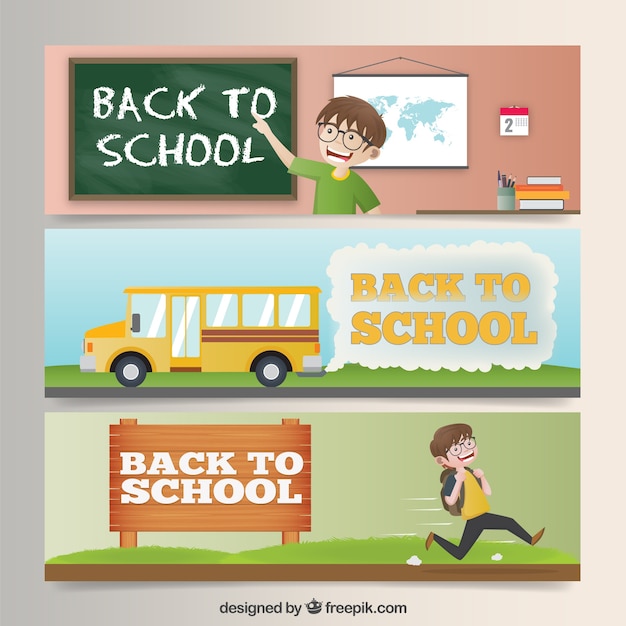 Free vector pack of back to school banners