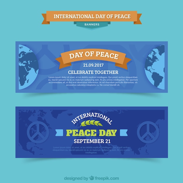 Free vector pack of banners for international day of peace