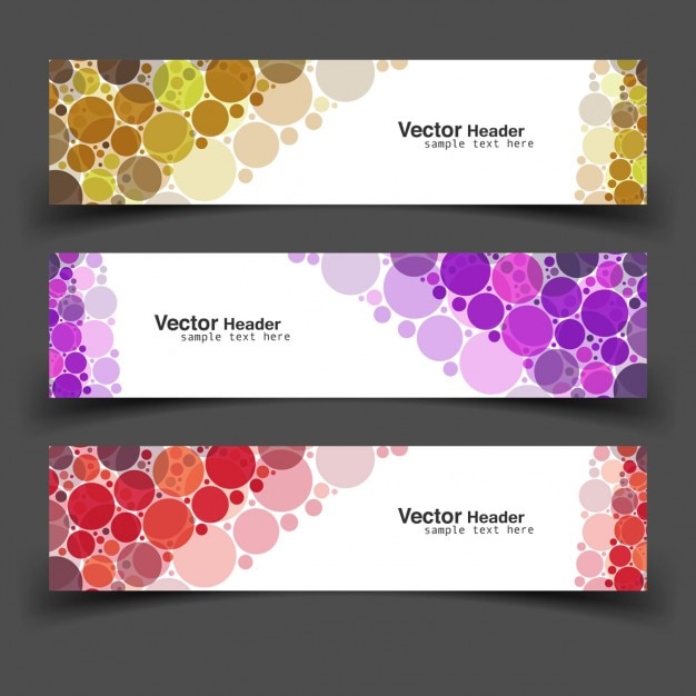 Free vector pack of banners with circles