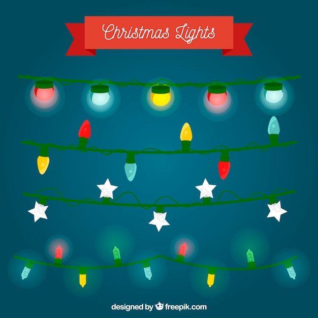 Free vector pack of beautiful christmas lights