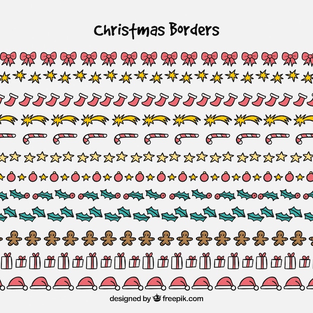 Free vector pack of beautiful decorative christmas borders