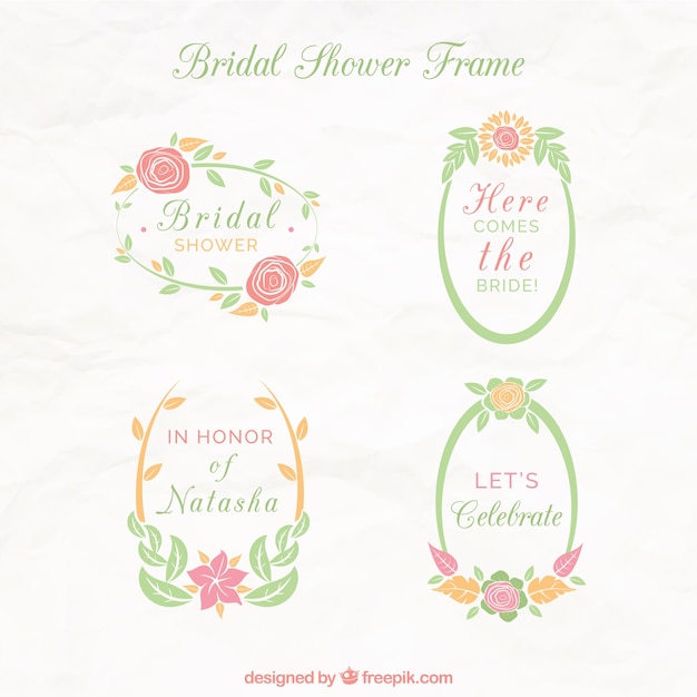 Пакет красивых цветочных рамок для свадебного душа