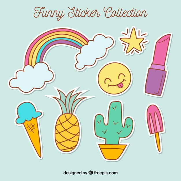 Pack of beautiful hand drawn stickers