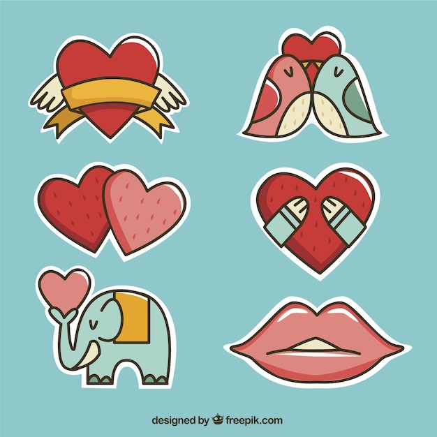 Pack of beautiful love stickers