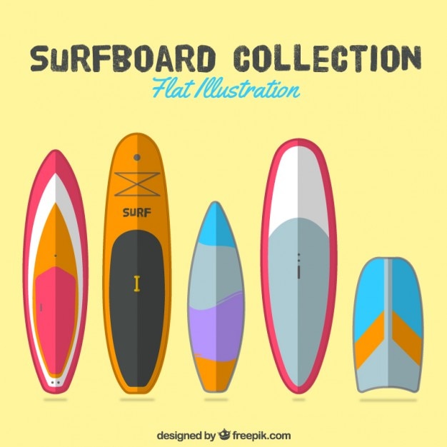 Pack of beautiful surfboards