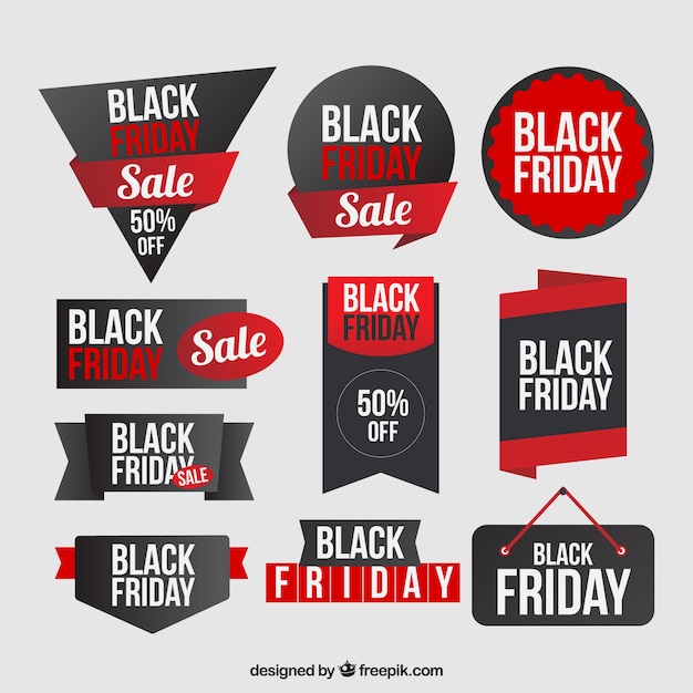 Pack of black friday stickers