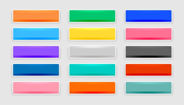 pack of blank web button icon for UIUX app design