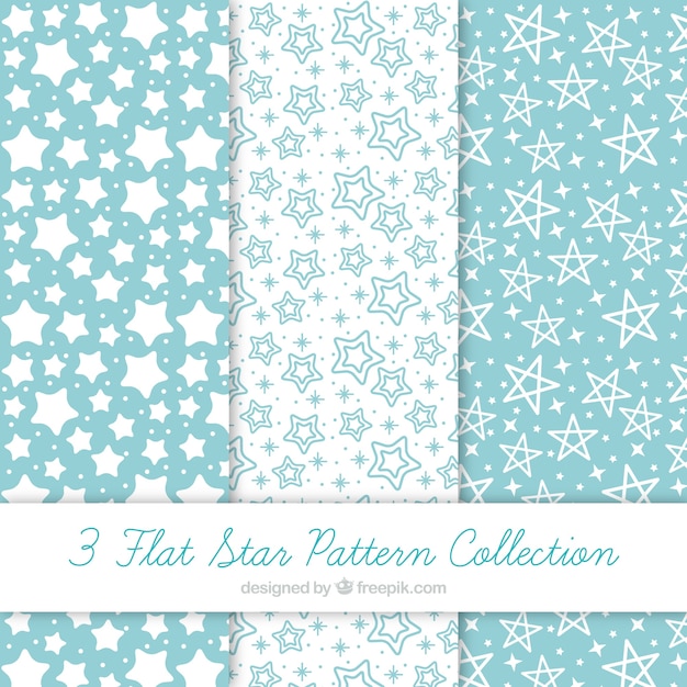 Pack of blue and white patterns with stars